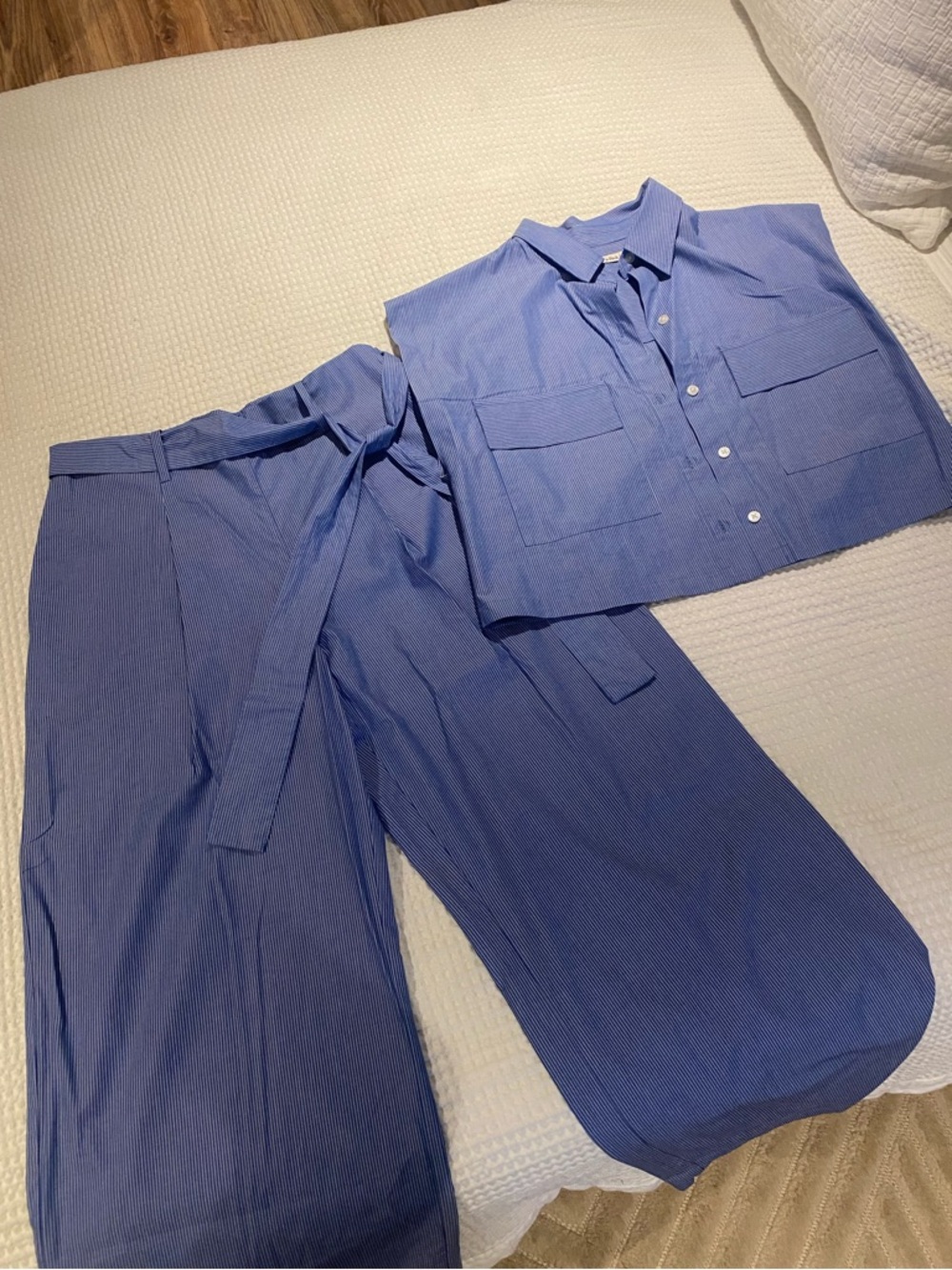 Abercrombie & Fitch Periwinkle Blue Wide-Leg Jumpsuit Set